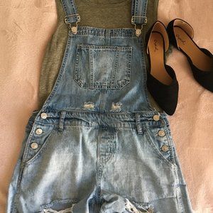 Light-wash Overall Shorts (never worn)